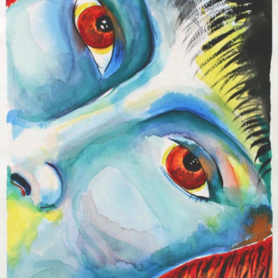Blue Man 18"by12"